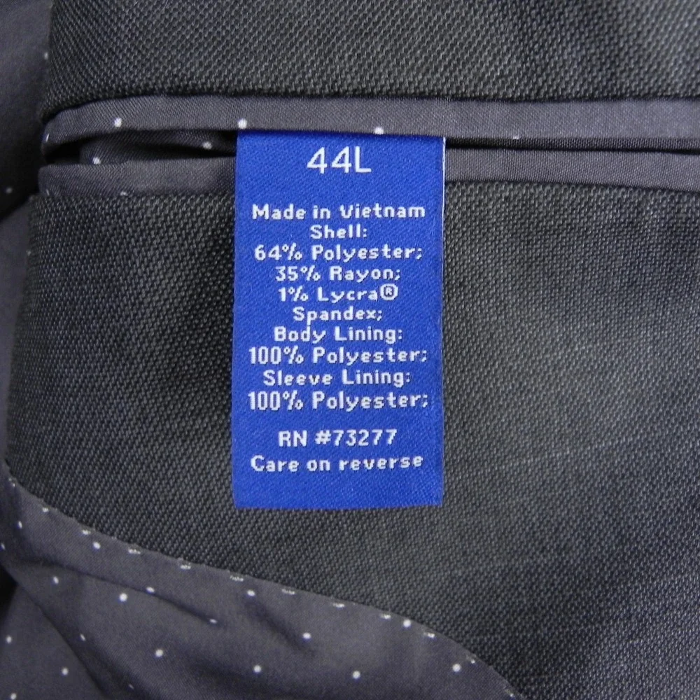 Apt. 9 Blazer Mens 44L Slim Fit Premier Flex Charcoal Gray Stretch Suit Jacket
